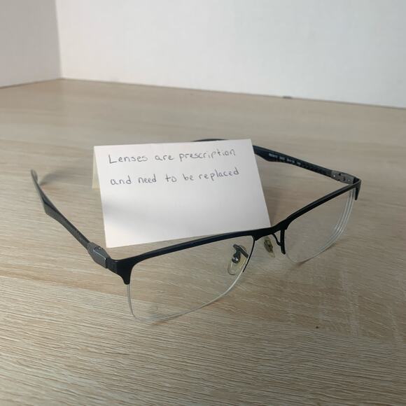 Ray-Ban RB8413 2503 Eyeglasses Frames Black Half Rim Carbon Fiber 54-18-145 - Picture 1 of 8